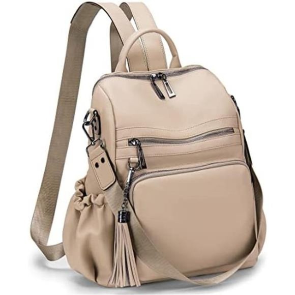 Women's Backpack Purses Fashion Leather Bb-creamy White